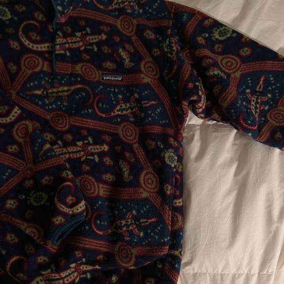 Patagonia Rare Vintage Crocodile Bluegrass Synchilla Snap Fleece Jacket Men’s M - Picture 8 of 10